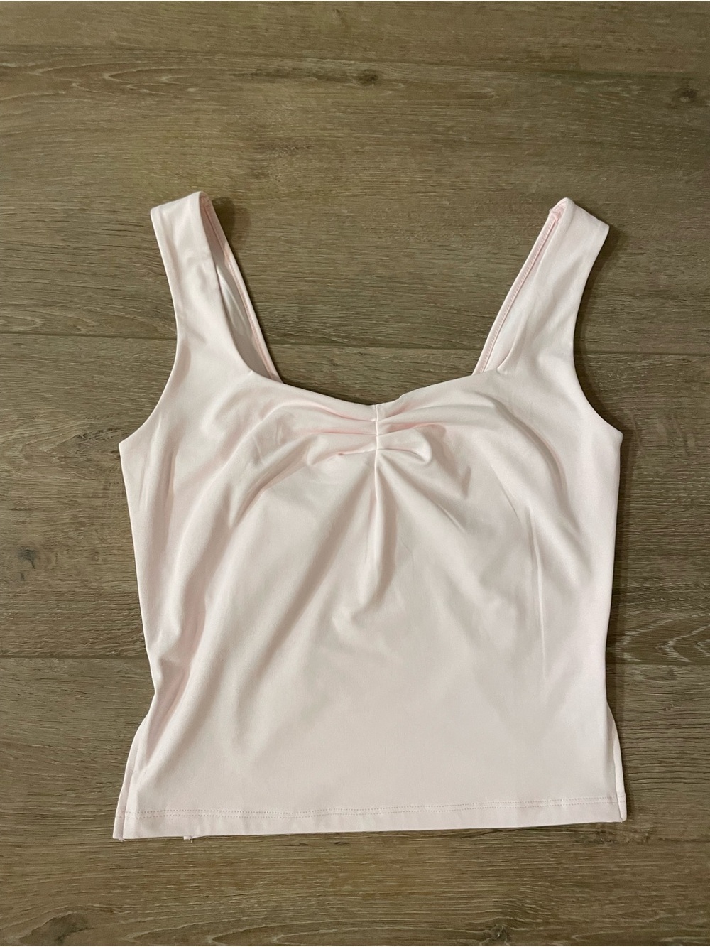 Ruched Front Light Pink Tank Top